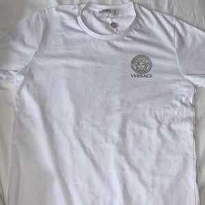 Versace gold on white shirt